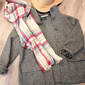 L.L. BEAN BY BELLANDI ITALIAN BOILED WOOL PEA COAT CLASSIC PREPPY TIMELESS